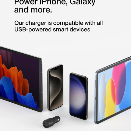 Belkin BoostCharge 2-pordiga autolaadija, 42W, kiirlaadimine USB-C, 30W PPS, 12W USB-A pordiga, Apple iPhone 16, 16 Pro, 16 Pro Max, iPhone 15, 14 seeria, Samsung Galaxy S24 ja teiste mudelite jaoks – must