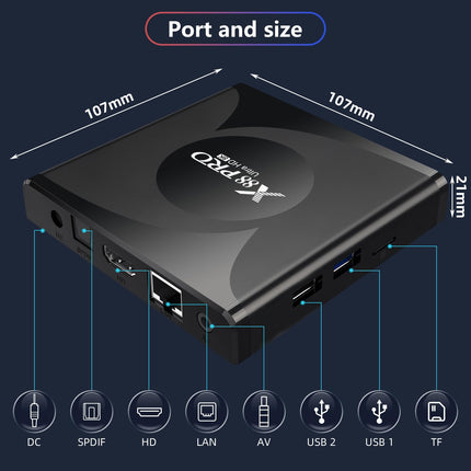 Android 13.0 telekast, Android TV Box RK3528 neljatuumaline Cortex-A53 GPU Mali-450 2GB RAM 16GB ROM, tugi 8K UHD kahesageduslik 2.4G/5G WiFi 6 Bluetooth 5.0 USB 2.0/3.0, Android TV Box koos