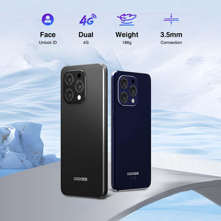 DOOGEE N55 Pro (16GB+256GB) Android 14 nutitelefon ilma lepinguta 6.56" HD+ 90Hz mobiiltelefon soodne, 5180mAh 13MP+8MP kaamera Octa Core Dual SIM 4G SIM-kaardivabad mobiiltelefonid Näotuvastus/OTG/GPS/Widevine L1 2024