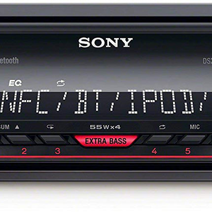 Sony DSX-A410BT MP3 autoraadio (kahekordne Bluetooth, NFC, USB, AUX-port, valgustus, 4 x 55 vatti, käed-vabad kõned) punane