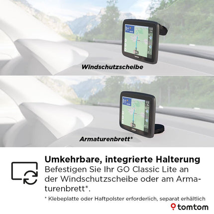 TomTom GO Classic Lite auto navigatsioonisüsteem (5-tolline, TomTom Traffic, Euroopa kaardiuuendused kaasas, uuendused WiFi kaudu, integreeritud, pööratav kinnitus)