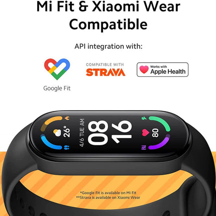 Xiaomi Mi Smart Band 6, fitness- ja aktiivsusmonitor (1,56 tolli AMOLED-ekraan, 30 treeningrežiimi, SpO2 jälgimine, une ja pulsisageduse jälgimine, 14-päevane aku tööiga, 5 ATM veekindlus, Mi Fit rakendus)