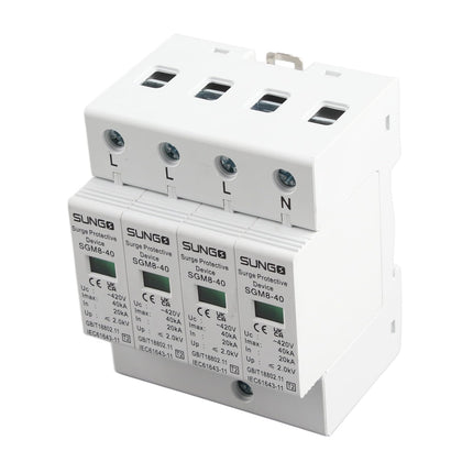 Surge Protector DIN Rail, Surge Protector DIN Rail Keenso 4P 40KA Home Surge Protector DIN Rail Low Voltage Protection Surge Protective Device for Lightning Protection