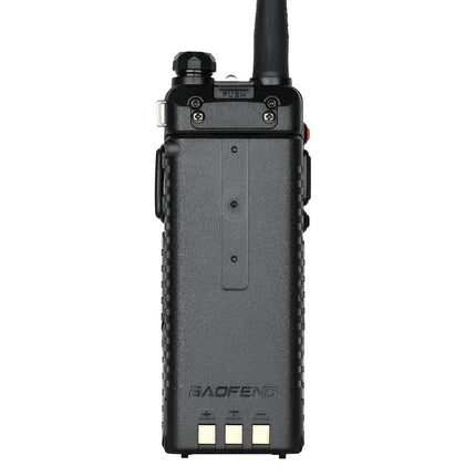 Baofeng BF UV-5R kolmekordne 8/4/1-vatine suure võimsusega pikamaa kahesuunaline raadiosaatja (144MHz-146MHz VHF ja 430MHz-440MHz UHF), kahe sagedusalaga kaasaskantav raadiosaatja 3800mAh akuga (must)