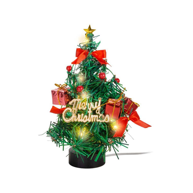 Goobay 60336 kunstkuusk 22 cm/soe valge LED-valgustus/jõulukaunistus külglauale, lauale või aknalauale, roheline, punane, kuldne
