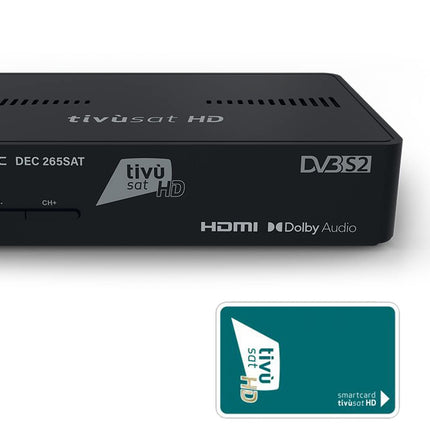 Majestic DEC 265 SAT satelliitvastuvõtja, toetab HEVC Main 10, programmeeritavat kaugjuhtimispulti, HD Smartcardi ja USB-sisendit