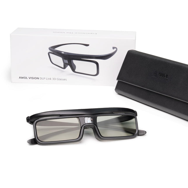 AWOL VISION DLP Link 3D Glasses, Rechargeable Active Shutter Glasses, Compatible with AWOL VISION LTV-2500, LTV-3500, Vanish TV and Other DLP-Link 3D Projectors (1 Pack)
