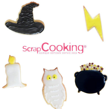 ScrapCooking – Ämber 16 Wizard küpsisevormiga – Metallist küpsisevormid – Väikesed koogivormid – Magic, Kingiidee küpsetamiseks Magic sünnipäevaks – 2029, Metallik