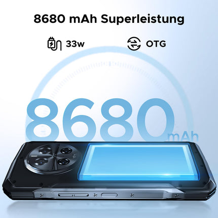 DOOGEE V40 PRO Outdoor Handy Ohne Vertrag 5G mit 1.47" Rear Screen - MediaTek Dimensity 7300 Android 14 Handy, 36GB RAM + 512GB ROM Outdoor Smartphone, 6.78” FHD+ 120Hz, 200MP, 8680mAh Baustellenhandy