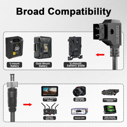 Alvin's Cables D-Tap DC 5.5 2.1 lukustatav toitekaabel Atomos Monitori ja videoseadmete PIX-E7, PIX-E5, 7 puutetundliku ekraaniga Hollyland Mars 400s jaoks