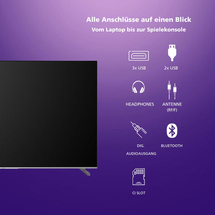 JVC LT-65VA7255 65-tolline televiisor/Android TV (4K Ultra HD, HDR Dolby Vision, kolmekordne tuuner, Bluetooth, Dolby Atmos) [2023], must