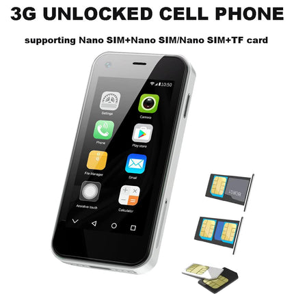 Hipipooo Mini 3G lukustamata telefon 2,5-tolline Android 6.0 nutitelefon 1 GB RAM 8 GB ROM Dual SIM 1580mAh 0,3 MP + 5 MP kaameraga lastetelefon