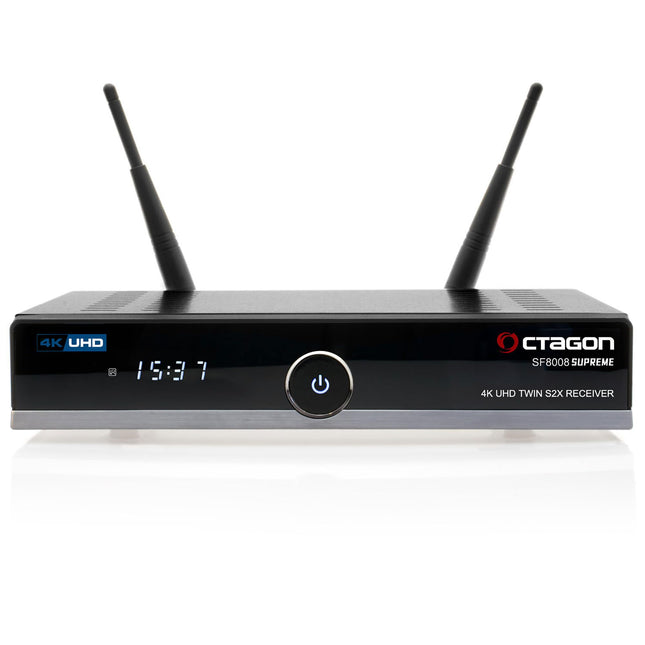 Octagon SF8008 V3 (versioon 3) UHD 4K Supreme kahe satelliidi vastuvõtja, 2x DVB-S2X tuuner, E2 Linux ja Define OS, salvestusfunktsiooniga, M.2 M-võti, gigabiti LAN, kaardilugeja, satelliit-IP, mitmevoog, WiFi WLAN