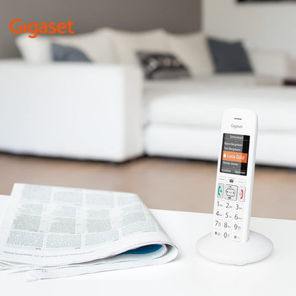 Gigaset E370HX - DECT-telefonitoru laadimisalusega - Fritzbox-ühilduv - Juhtmeta seenioride telefon ruuteri ja DECT-aluse jaoks - SOS-funktsioon - Lihtne kasutada - Värviline ekraan, valge