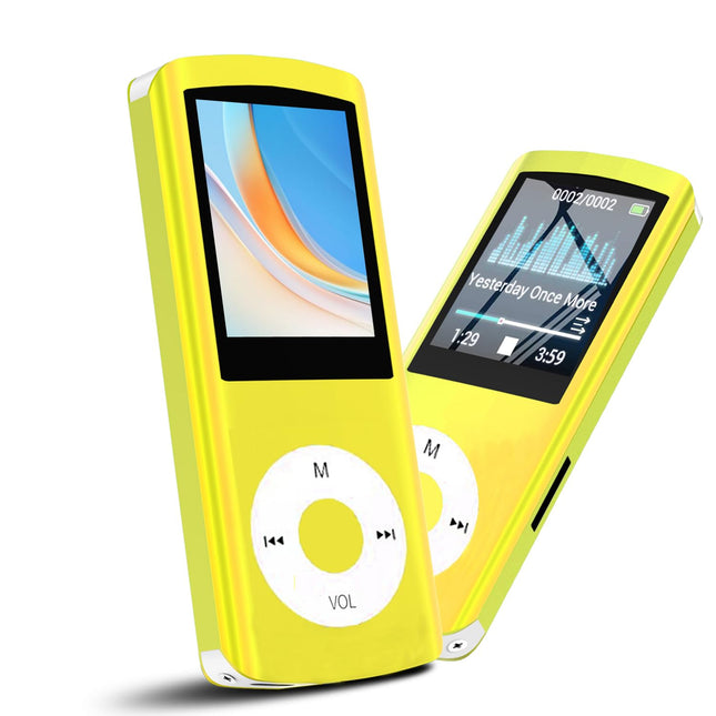 Hotechsi MP3-/MP4-mängija, MP3-mängija 32 GB mälukaardiga, õhuke disain, digitaalne LCD-ekraan, 4,6 cm (1,8 tolli) ekraan, FM-raadio
