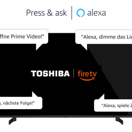 Toshiba 50QF5D63DA 50-tolline QLED-teler/Fire TV (4K Ultra HD, HDR Dolby Vision, nutiteler, kolmekordne tuuner, sisseehitatud Alexa, Bluetooth, Onkyo heli) [2023], must