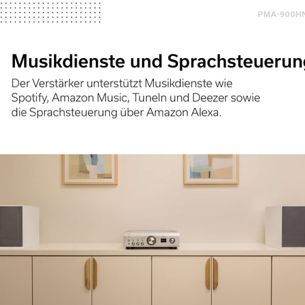 Denon PMA-900HNE HiFi võimendi, stereovõimendi sisseehitatud HEOS-iga, 2x85W, sisseehitatud fono eelvõimendi, kõrglahutusega sertifikaat, AirPlay 2, Bluetooth, must
