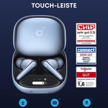 Ankeri Soundcore Liberty 4 Pro, juhtmevabad mürasummutavad kõrvaklapid, 7 anduriga kõrvaklapid, reaalajas ANC, 2x kiirlaadimine, stuudiokvaliteediga Hi-Fi muusika, selged kõned 6 mikrofoni ja tehisintellektiga