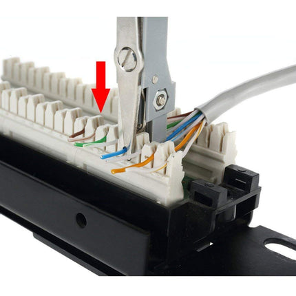 Punch Down Tool, insertion tool, professional tool for telephone plugs, RJ45 RJ11 CAT5e Cat6 type IDC network sockets, installation cable, patch panel, network wiring, insulation displacement terminals