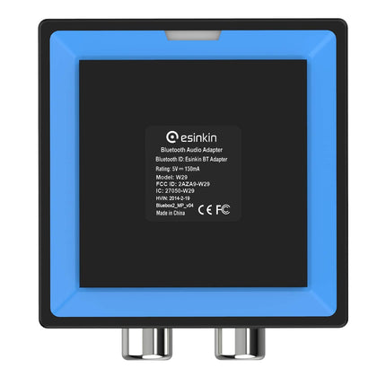 esinkin W29-us Bluetooth-heliadapter muusika voogedastussüsteemile, traadita heliadapter, töötab nutitelefonide ja tahvelarvutitega, traadita adapter kõlaritele