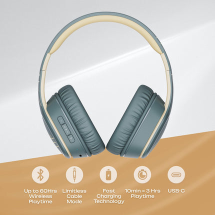 PowerLocus P7 Bluetooth-kõrvaklapid, kokkupandavad kõrvaklapid, juhtmevabad kõrvaklapid bassirežiimidega, Hi-Fi stereo käed-vabad funktsiooniga, USB-C laadimine ja pikk aku tööiga iPhone'ile/arvutile/telerile