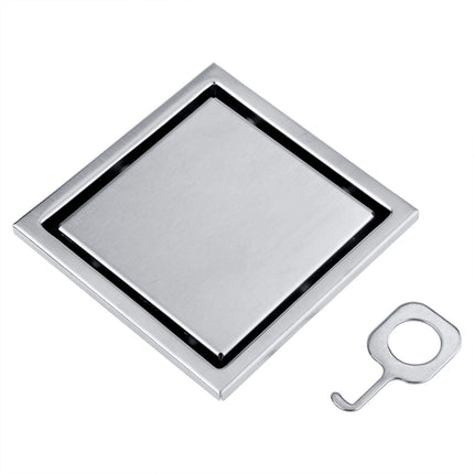 4.3 inch square shower floor drain with removable cover, square stainless steel shape, odorless bathroom floor drain waste gate shower drain for kitchen bathroom garage