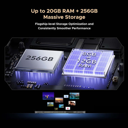 DOOGEE Blade 10 Ultra 20GB+256GB lepinguta õuetelefon 2025, 6,56" HD+ 90Hz IPS, 50MP+8MP, Android 14 mobiiltelefon, 5150mAh aku, 4G LTE õuenutitelefon veekindel IP68, NFC, GPS, OTG, Widevine L1
