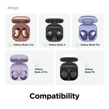 elago Armor Case Compatible with Samsung Galaxy Buds FE (2023), Galaxy Buds2 Pro Case, Compatible with Galaxy Buds2, Buds Pro Case, Compatible with Galaxy Buds Live Case (Dark Green)