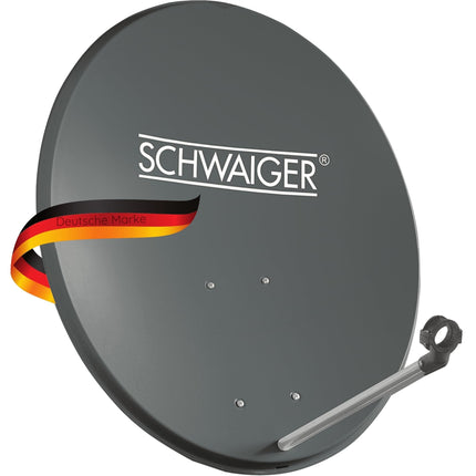 SCHWAIGER satelliitantenn 55 cm terasest SAT-antenn peegliga nihkega antenn LNB tugivarrega kaablijuhikuga mastikinnitusega ilmastikukindel vastupidav televiisor HD Astra Hotbird Eutelsat Türksat
