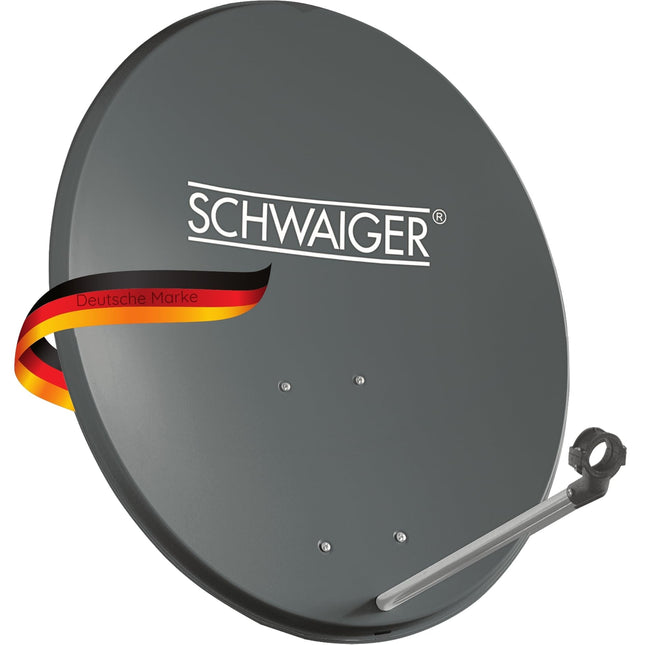 SCHWAIGER satelliitantenn 55 cm terasest SAT-antenn peegliga nihkega antenn LNB tugivarrega kaablijuhikuga mastikinnitusega ilmastikukindel vastupidav televiisor HD Astra Hotbird Eutelsat Türksat