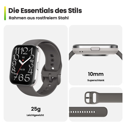 Amazfit Bip 5 Unity 46mm Smart Watch Fitness Activity Tracker with 11-Day Battery, 120+ Sports Modes, Bluetooth Phone Calls, Health Monitoring, Customizable Watch Faces, Gray