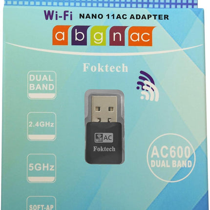 WLAN-pulk, AC600 kahesageduslik 2.4G/5G traadita võrgu USB WiFi-adapteri dongle lauaarvutile, sülearvutile, tahvelarvutile, toetab Win 10/8/7/Vista/XP/2000, Mac OS 10.4–10.12