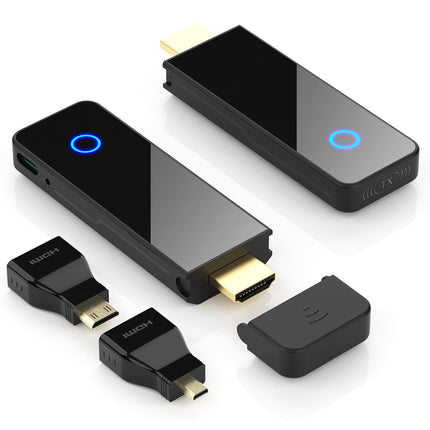 BEQOOL juhtmevaba HDMI saatja ja vastuvõtja - 4K dekodeerimine 1080P 60HZ väljund, kahesageduslik 2.4/5GHz, 98ft, video ja heli voogedastus sülearvutist, arvutist, digiboksist, kaamerast telerisse, projektorisse, monitori (must)