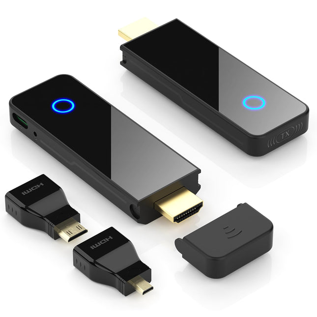 BEQOOL juhtmevaba HDMI saatja ja vastuvõtja - 4K dekodeerimine 1080P 60HZ väljund, kahesageduslik 2.4/5GHz, 98ft, video ja heli voogedastus sülearvutist, arvutist, digiboksist, kaamerast telerisse, projektorisse, monitori (must)