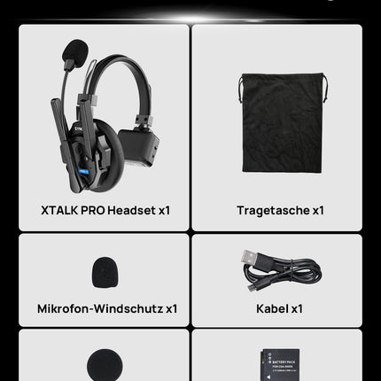 SYNCO XTALK XPRO1 Wireless Intercom Headset, 2.4GHz Full Duplex Radio 24H Battery Life 500M Range Real-time Team Communication, Radio Intercom Headphones