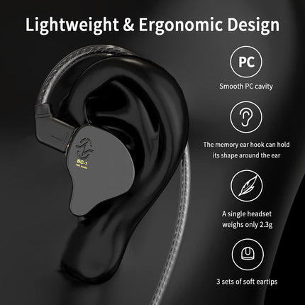 Yinyoo CCZ Melody kõrvasisesed kõrvaklapid, juhtmega kõrvaklapid ilma mikrofonita, kõrvamonitorid, IEM HiFi bass 1DD 1BA-ga, kõrvauimedega, 4N OFC-kaabel muusikutele, lauljatele