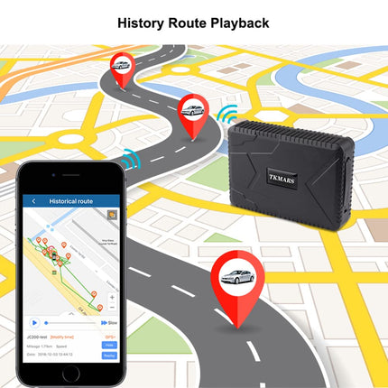 TKMARS TK915 GPS-jälgija autole, 10000 mAh aku, magnetiline GPS-saatja, töötab SMS-i/rakenduse/veebiplatvormi kaudu ilma tellimuseta, sobib autodele/veokitele/autoparkidele