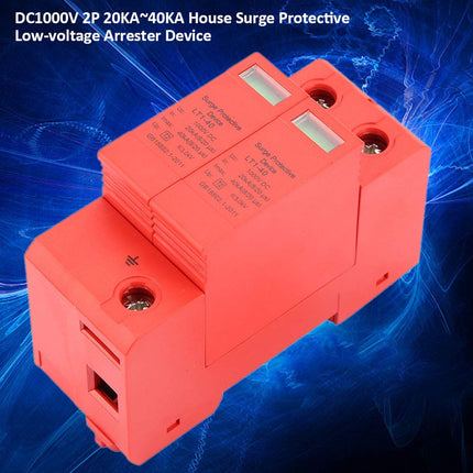 Oumefar DC 1000V 20 40KA 2 Pole Surge Protector Din Rail Low Voltage Protective Device Flame Retardant Protective Device for Lightning Protection