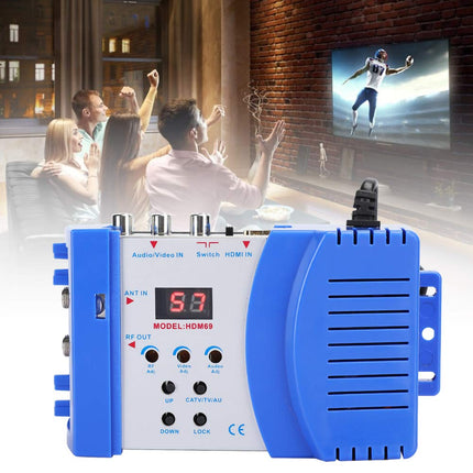 1080P digitaalne RF HDMI modulaator, AV-RF muundur, kaasaskantav digitaalne kahesageduslik VHF/UHF modulaator, PAL/NTSC standardmodulaator AV-RF muundur teleri, arvuti ja DVD jaoks