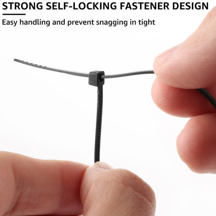 SHUESS 2000 pieces cable ties black, 200 mm x 1.8 mm, UV-resistant, self-locking cable ties for indoor and outdoor use
