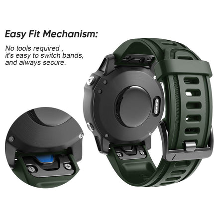NotoCity kellarihm Fenix ​​​​6s/Fenix ​​​​6s Pro/Fenix ​​​​5s/Fenix ​​​​7s jaoks, 20 mm lai silikoonrihm kiirkinnitusega kellarihm, mitu värvi
