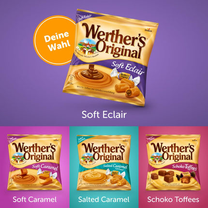 Werther's Original Soft Eclair – 15 x 180g – Soft cream toffees with delicious chocolate cream filling