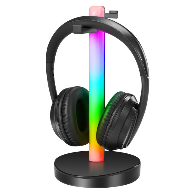 ZANCHIE juhtmevabad kõrvaklapid teleri jaoks, kõrvapealsed juhtmevabad kõrvaklapid raadiosagedussaatjaga, kõrvaklapialus RGB-valgustusega, leviala 100 m, plug-n-play (optilise ja aux-pordiga)