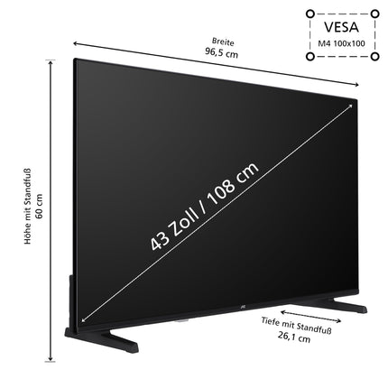 JVC 43-tolline TiVo-toega nutiteler (4K UHD, HDR Dolby Vision, Dolby Atmos, kolmekordne tuuner, 6 kuud HD+ garantiid kaasas) LT-43VU3455