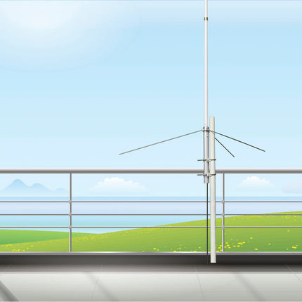 UAYESOK Dual Band VHF UHF 137-174/400-470MHz Fiber Optic Mobile Antenna - GSMR SO239 UHF Female 2.2m (6.6ft) High Gain Outdoor 5.5/8.5DBi Base Station Antenna for Ham Radio Transceivers
