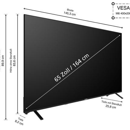 Telefunkeni 65-tolline TiVo-toega nutiteler (4K UHD, HDR Dolby Vision, Dolby Atmos, kolmekordne tuuner, 6 kuud HD+ kaasas) XU65TO750S