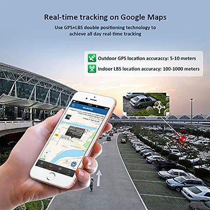 TKMARS GPS Tracker Mini GPS Tracker Car 15 Days Standby Time, 1500mah, 5 Seconds Update, with Free App, Strong Magnetic Waterproof