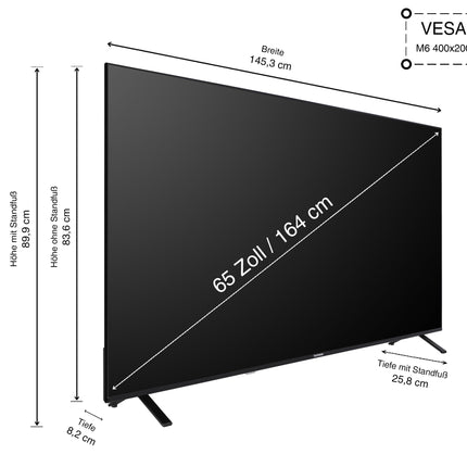 Telefunken QLED-teler 65-tolline TiVo-toega nutiteler (4K UHD, HDR Dolby Vision, Dolby Atmos, kolmekordne tuuner, 6 kuud HD+ kaasas) QU65TO750S