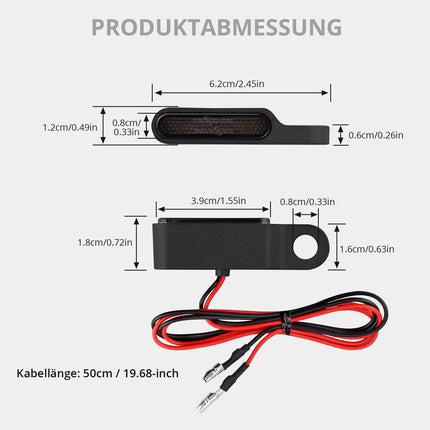 Justech 2x 6LED mootorratta suunatuled eesmised suunatuled alumiiniumisulamist korpus universaalsed 12V mini mootorratta LED-indikaatorid mikroindikaatorid miniindikaatorid IP67 suunatuli 8mm kruvile E24 pistikuga