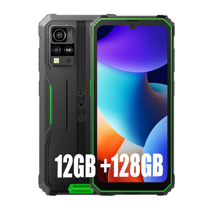 Blackview BV4800 PRO õuemobiiltelefon, 5180mAh, 12GB+128GB/2TB (2025), lepinguta nutitelefon, 6.56" 90Hz, IP69K veekindel, ehitusplatsi telefon, 5MP+13MP/kaks 4G/OTG/GPS/NFC/sõrmejäljelugeja (roheline)